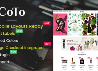 Тема OPENCART 2.3 для косметики и спа-товаров COTO